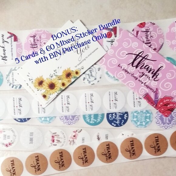 100 Colorful Thank You Cards + 100 Matching Large Stickers! Bonus for BIN! - Picture 8 of 8